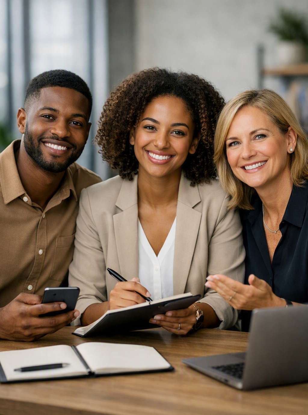 Employers collaborating in an office